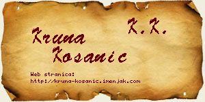 Kruna Kosanić vizit kartica